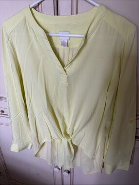Chico's Pale Yellow Tie-Front Blouse